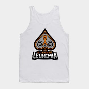 All In Against Leukamia - Orange Poker Charity Ribbon Tank Top